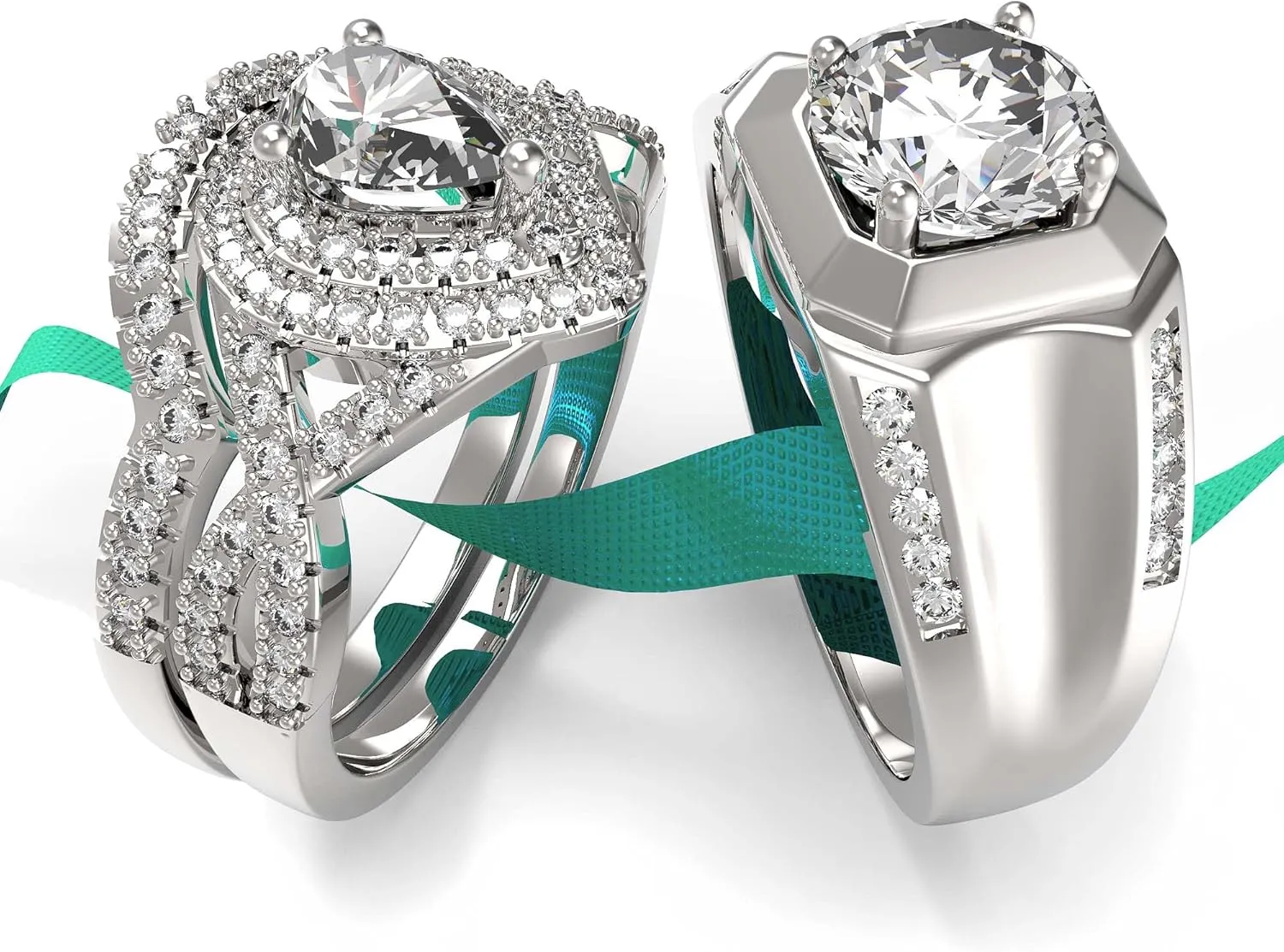 Wedding Ring Sets His And Hers Promise Ring Wedding Ring Sets His And Hers Couples Women 925 Sterling Silver Moissanite Man Sterling Silver Wedding Band
