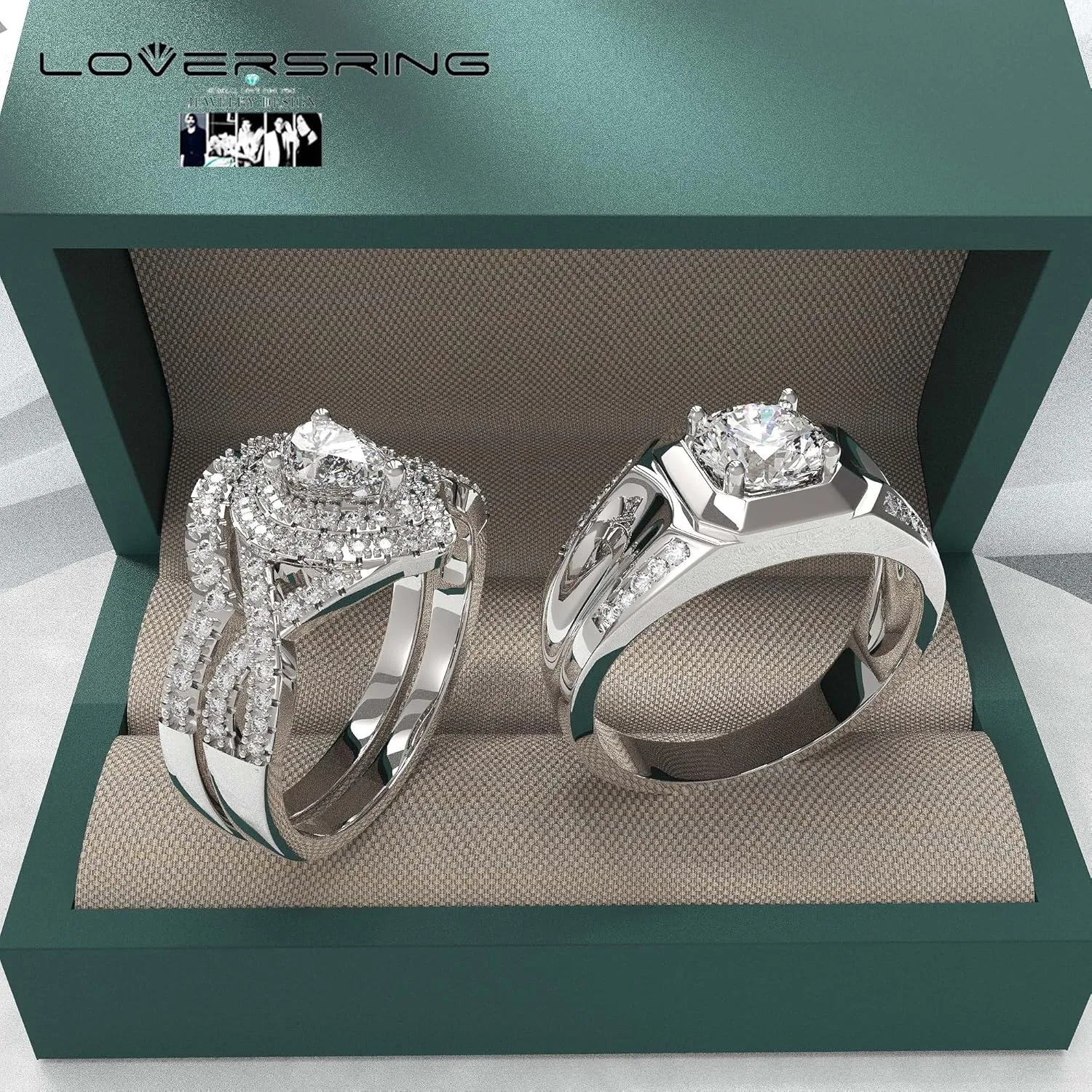 Wedding Ring Sets His And Hers Promise Ring Wedding Ring Sets His And Hers Couples Women 925 Sterling Silver Moissanite Man Sterling Silver Wedding Band