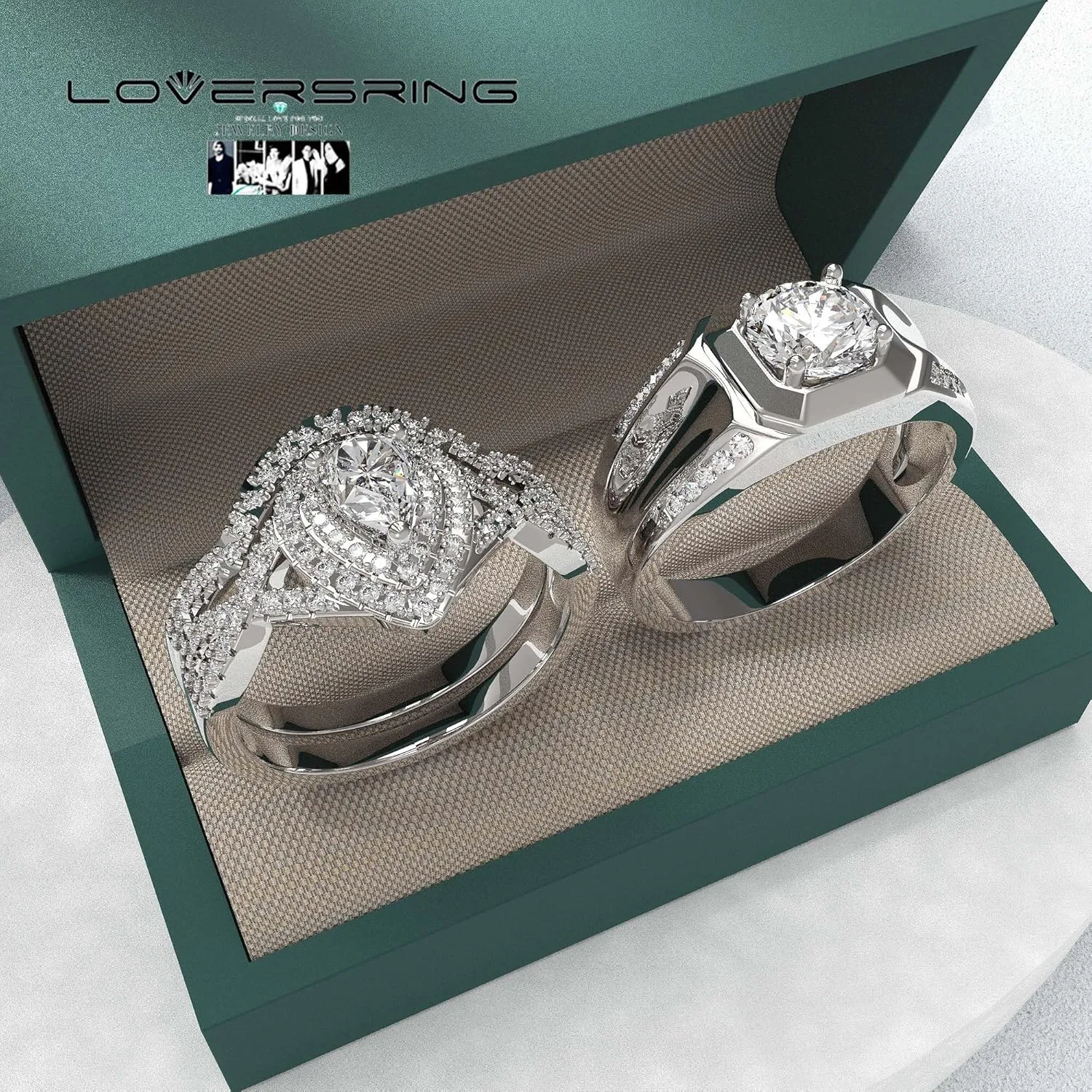 Wedding Ring Sets His And Hers Promise Ring Wedding Ring Sets His And Hers Couples Women 925 Sterling Silver Moissanite Man Sterling Silver Wedding Band