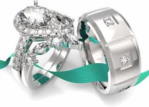 Wedding Ring Sets His And Hers Promise Ring Wedding Ring Sets His And Hers Couples Women 925 Sterling Silver Pear shaped cut Moissanite Man titanium Wedding Band
