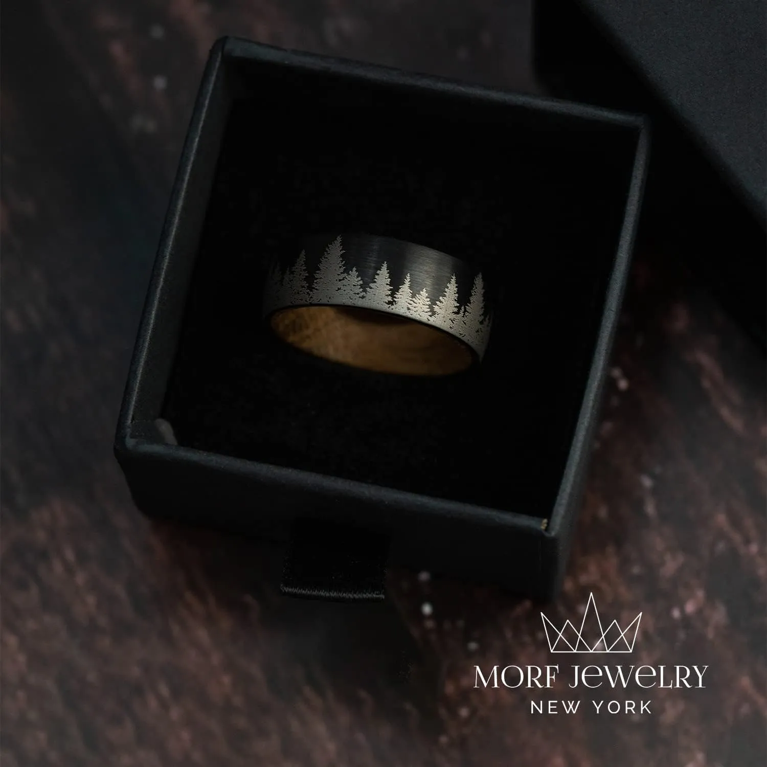 Whiskey Barrel Wedding Ring  Tungsten Wedding Band  Tungsten Ring for Men  Minimalist Engagement Ring