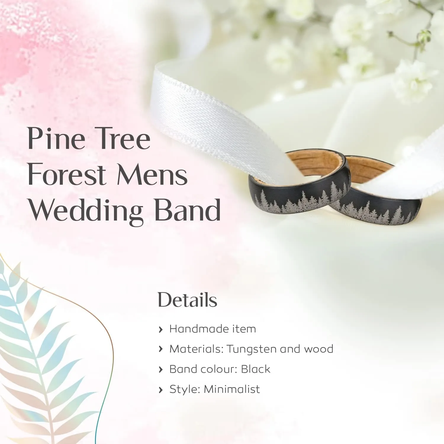 Whiskey Barrel Wedding Ring  Tungsten Wedding Band  Tungsten Ring for Men  Minimalist Engagement Ring