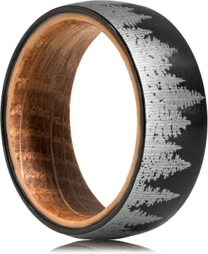 Whiskey Barrel Wedding Ring  Tungsten Wedding Band  Tungsten Ring for Men  Minimalist Engagement Ring