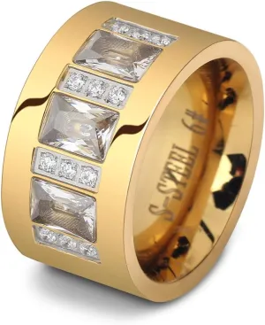 Wire Rope Cable Band rings for men women Stainless Steel Cubic Zirconia Inlay Wedding Band rings Gold Silver comfort fit size 6-12