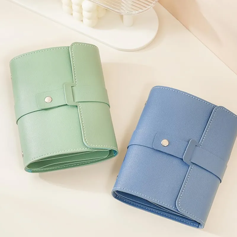 Yiluana Jewelry Organizer, Portable Earring Holder Pu Leather Travel Jewelry Organizer Case with Foldable Book Design for Girls Women (Green)
