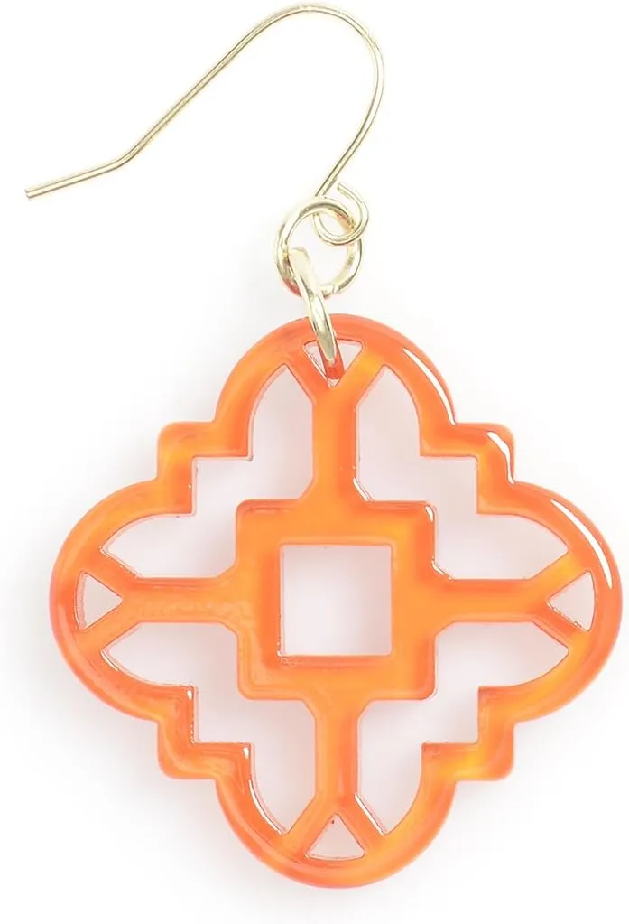 ZENZII Modern Mosaic Acrylic Resin Drop Dangle Earrings for Women Fashion Jewelry