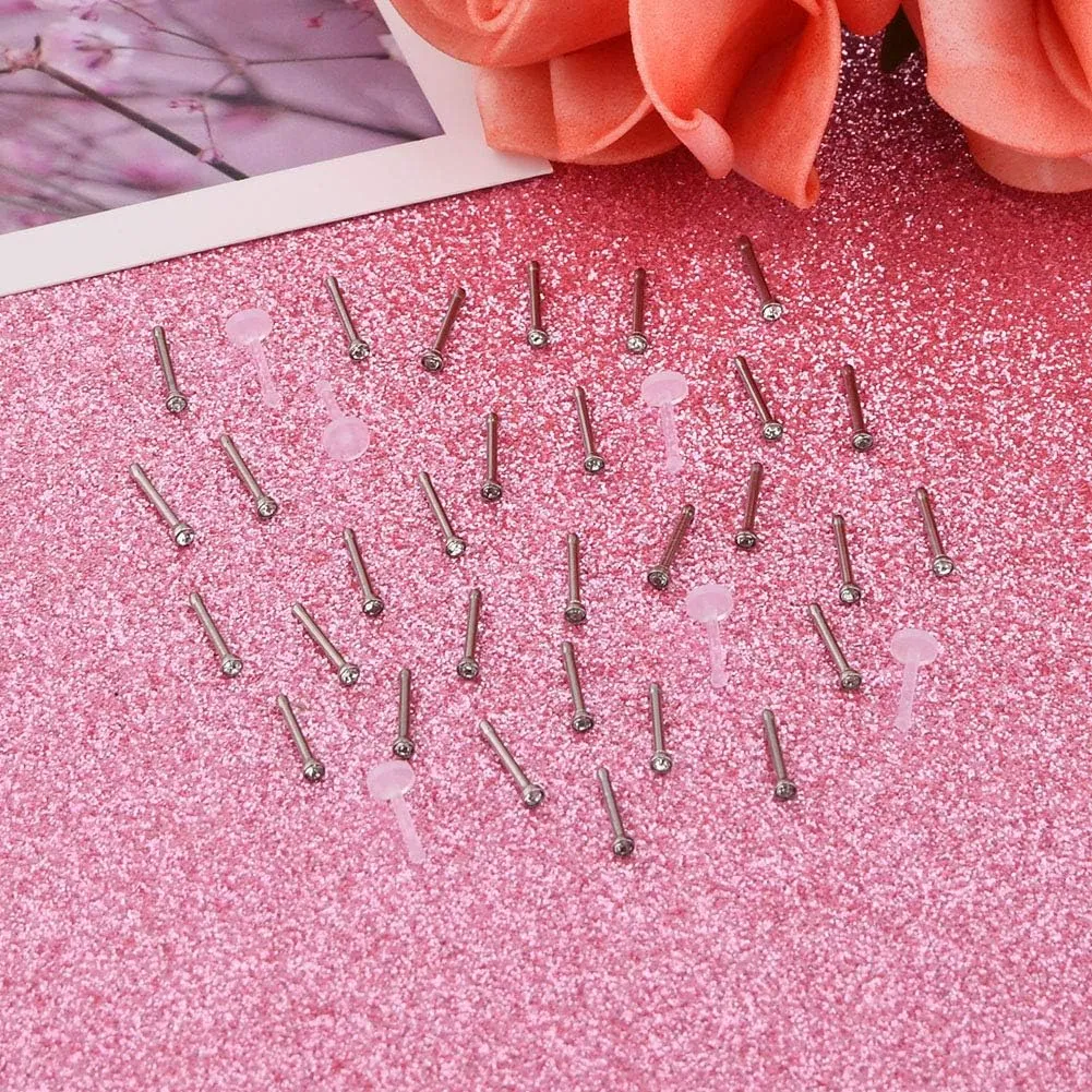 Zolure 18G 20G 22G Nose Pin Bone Screws Studs Surgical Steel Body Piercing Jewelry for Women Men